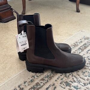 Zara Dark Brown Combat Boots